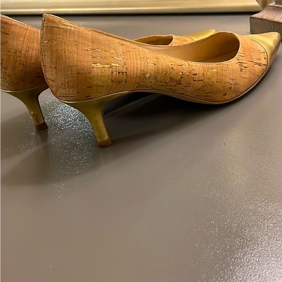 Kate Spade Cork Kitten Heels with Gold Toe - Picture 2 of 3